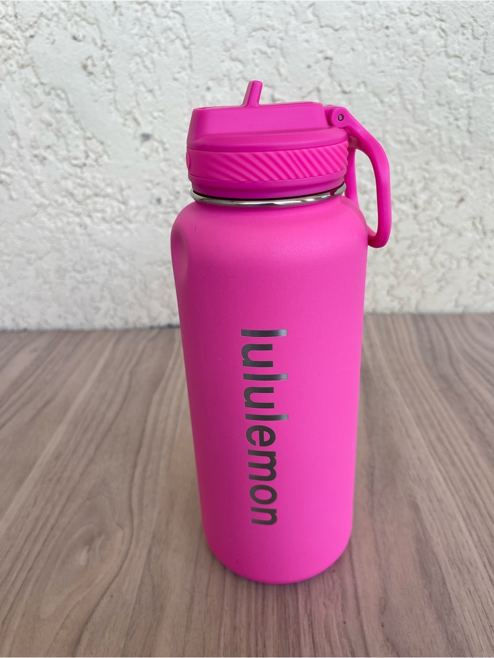 lululemon Hot Pink Insulated Bottle with Straw Lid